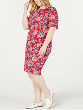 Karen Scott Floral Sport Knee Length Dress